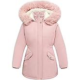 Wyeysyt Girl's Winter Coat Waterproof Kids Outerwear Warm Parka Puffer Jacket with Hood