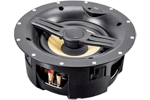 Monoprice 6.5-inch Surround 2-Way In-Ceiling Speakers with Covered Crossover, Black, Pair (15698)