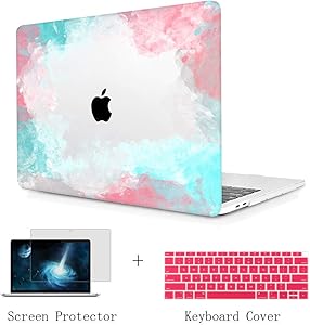 TwoL Print Hard Shell Case and Keyboard Cover Screen Protector for New MacBook Air 13 inch 2018-2020 Release Model:A1932 A2179 with Retina Display Colorful Cloud