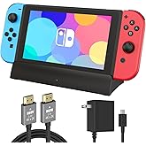 RuntoGOL TV Docking Station for Switch,Replacement for Official Switch Dock,Docking Station Support 4K HDMI Adapter Output with HDMI Cable and 15V/2.6A USB-C Charger