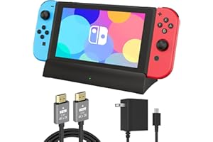 RuntoGOL TV Docking Station for Switch,Replacement for Official Switch Dock,Docking Station Support 4K HDMI Adapter Output with HDMI Cable and 15V/2.6A USB-C Charger