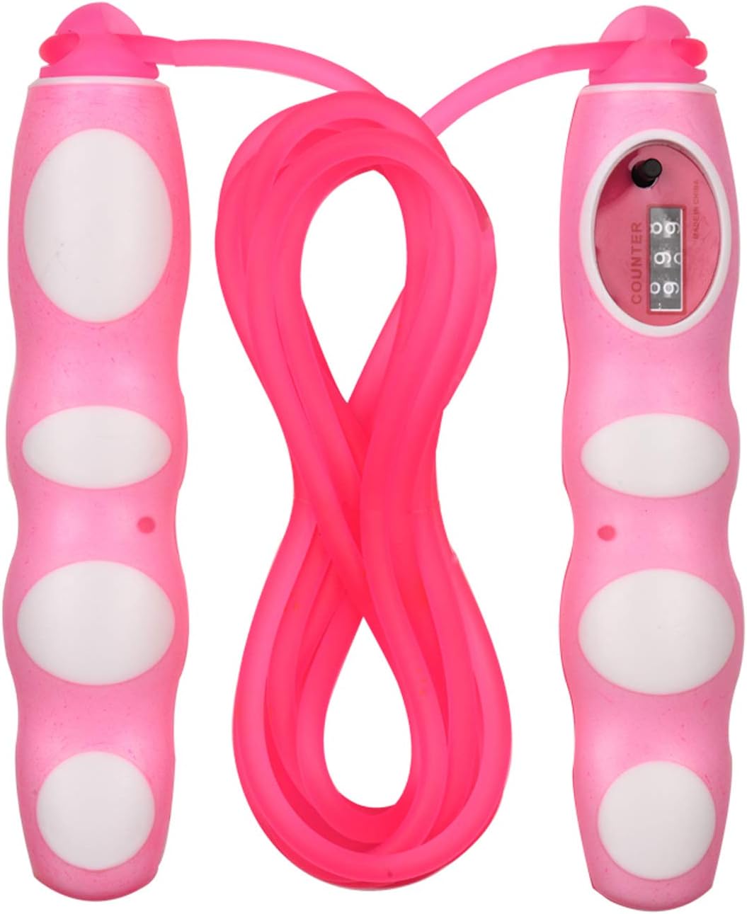 JOYOJOY Jump Rope Workout for Man Women Kids Girls Boys with Counter for Workout Exercise Non-Slip Cartoon Handle Rope Adjustable. (red)