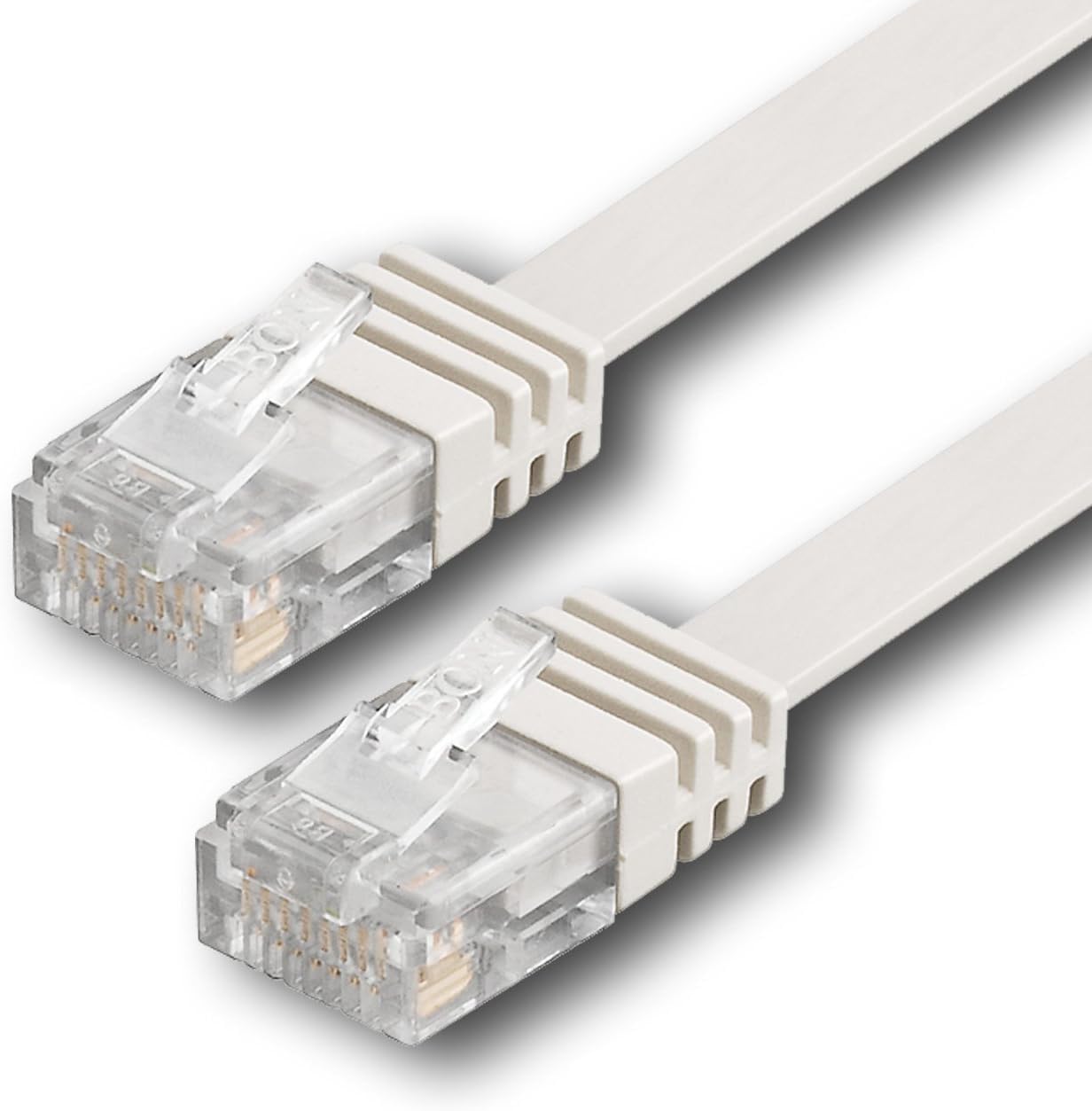 1aTTack.de CAT6 2x RJ45 plug flat network patch cable 20m white