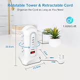 BEVA Tower Extension Lead 9AC 4USB 13-in-1 Surge Protector 1.65m Cord view 7