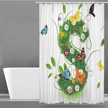 Amazon Com Vividx Polyester Shower Curtain Letter S Multicolored