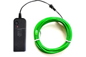 DOBESTYOU El Wire,5m Green neon Light Flash Electroluminescence, Used for DIY Design, Various Holiday Party Decoration (5M, 1pack-Green)