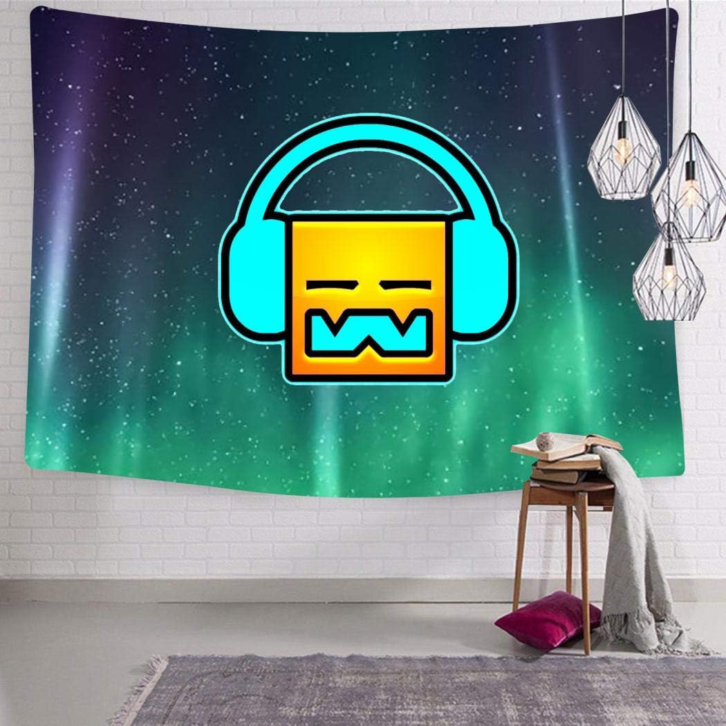 GTDQAX Tapestry Geometry-Dash Play The Music Wall Tapestry Hanging Blanket Wall Art Decor for Living Room Bedroom Mens Boys Womens Home