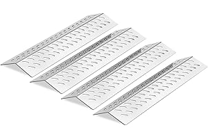 PLOWO Stainless Steel Heat Plate Shield Gas Replacement for Bull BBQ Grills, Fit for Angus, Brahma, 7-Burner, 4-Burner, 5-Burner Grill Models, Grill Parts Replace for 16631, 16521, 4 Pack, 17 5/8"