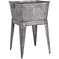 IMAX 65345 Perryman Galvanized Tub on Stand. Lightweight Iron Beverage Tub - Use for Keeping Pets, Holding Firewood, Displaying Vegetables, Storing Wines. Multi Utility Tubs
