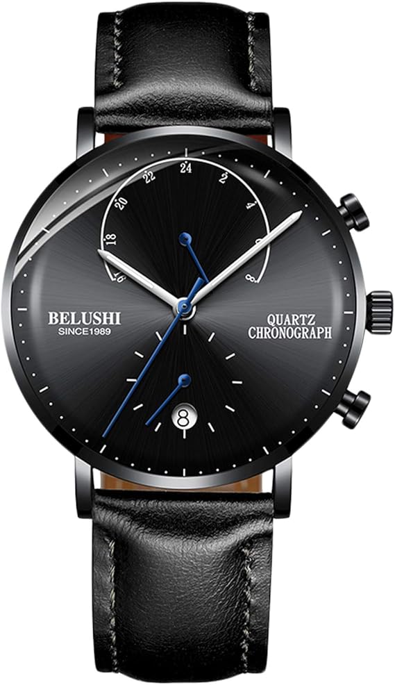 Amazon Rorios 腕時計 メンズ クラシックメンズ腕時計 ズビジネスウォッチ 夜光 ウォッチ 本革バンド クォーツ クロノグラフ 日付 プレゼント Watch For Men メンズ腕時計 腕時計 通販