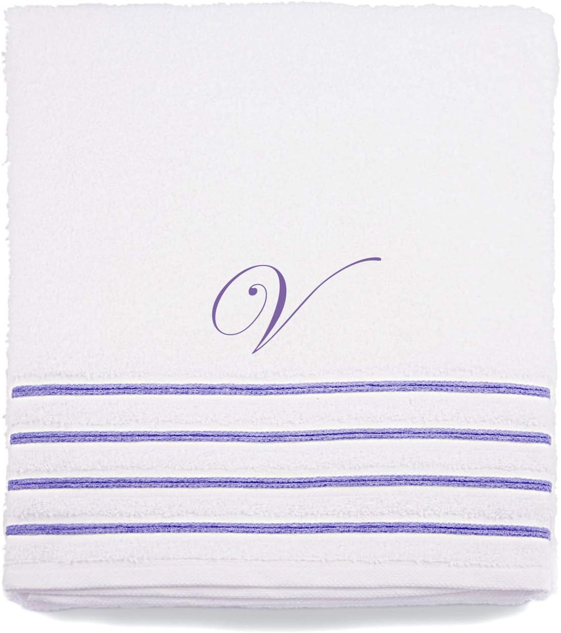 PERSONALIZED MONOGRAM VELVET 500GSM BATH TOWELS - 3 PIECES SET - BATH SHEET, HAND TOWEL, GUEST TOWEL (White)