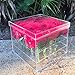 Wefond Clear Acrylic Flower Box Water Holder Vase Decorative Square Rose Pot Wedding Flower Gift Box Makeup Organizer (16 Holes)