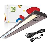 ASD Swivel LED Under Cabinet Lighting Bronze, 32 Inch 16W, Hardwired or Plug-in, 2700K/3000K/4000K, Hi/Low Switch, Rotatable 
