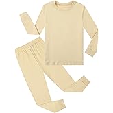 A&J DESIGN Pajamas Set for Kids 2-14 Years, 100% Cotton Solid Color 2 Piece Pjs
