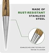Haliaeetus Garden Dibber L-Shaped Wood Handle 5" Depth Marks Stainless Steel Tip view 6