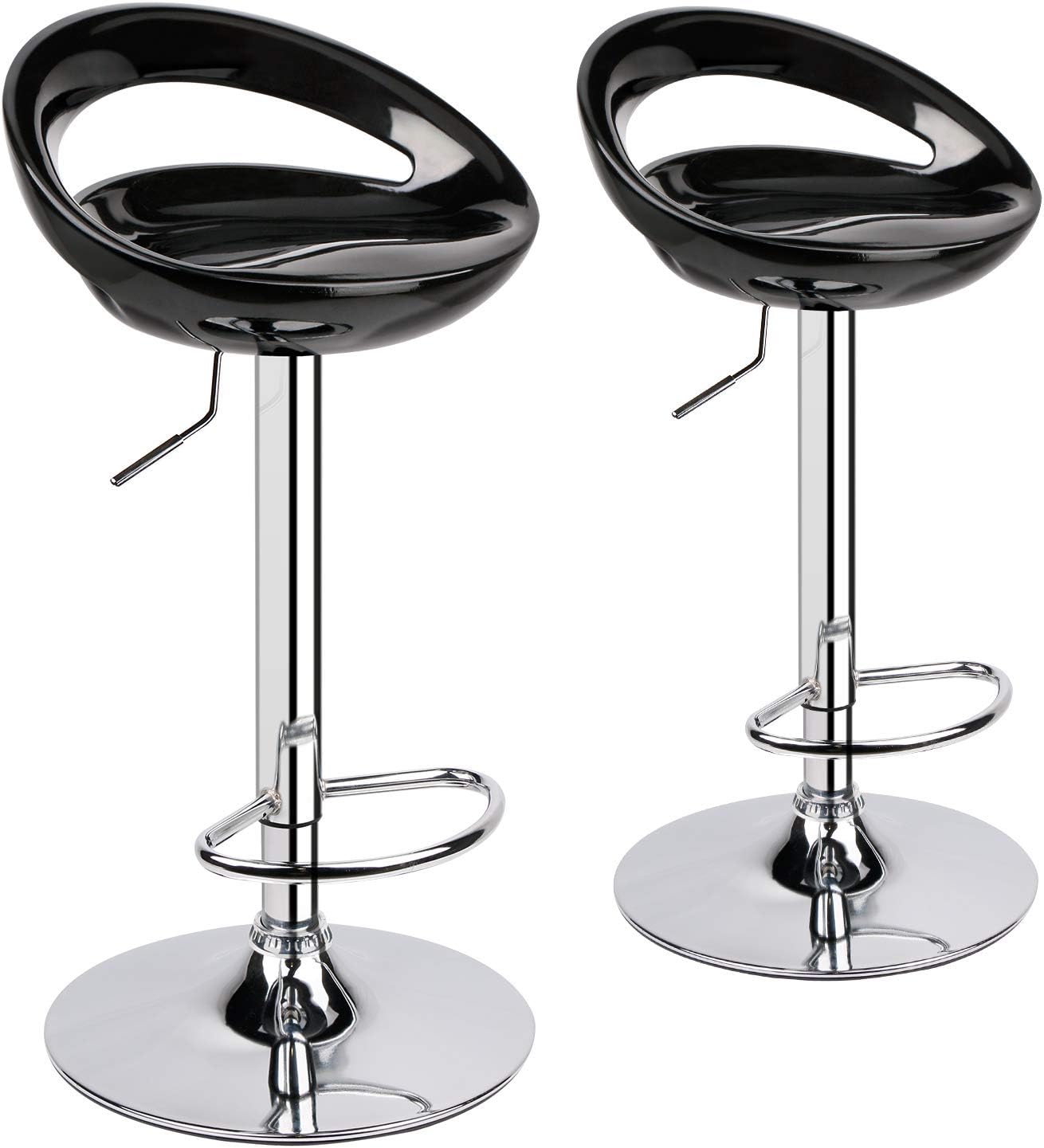 Leader Accessories Set of 2 Bar Stools, Crescent Shape Plastic (ABS