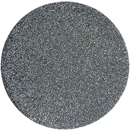Thymat 15" Round Resin Diamond Placemats, Set of 2, Shiny Silver