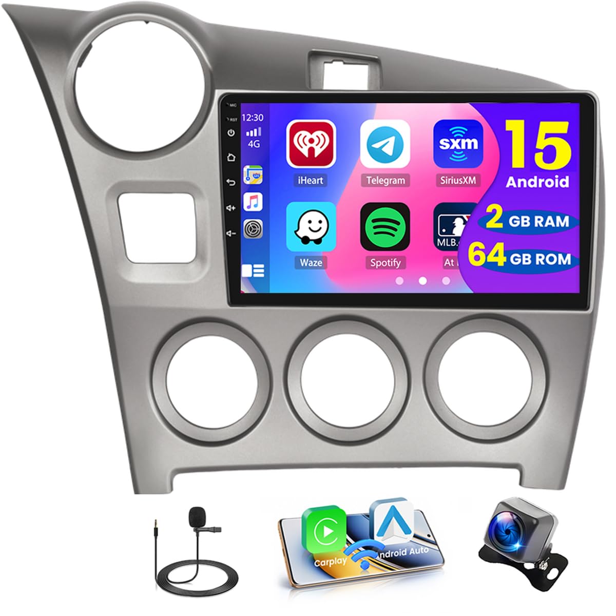 Photo 1 of ************************Missing items**********************
2+64GB Android Car Stereo for Toyota Matrix 2009-2014 Wireless Carplay Android Auto, 9 Inch Touchscreen Car Radio GPS Navi WiFi Bluetooth Backup Camera FM RDS Radio EQ SWC