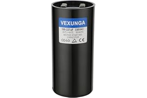 VEXUNGA 189-227 uF MFD 330 VAC 50/60 Hz Round Motor Start Capacitor CD60 Single Phase Capacitors for AC Motors Starting or Po