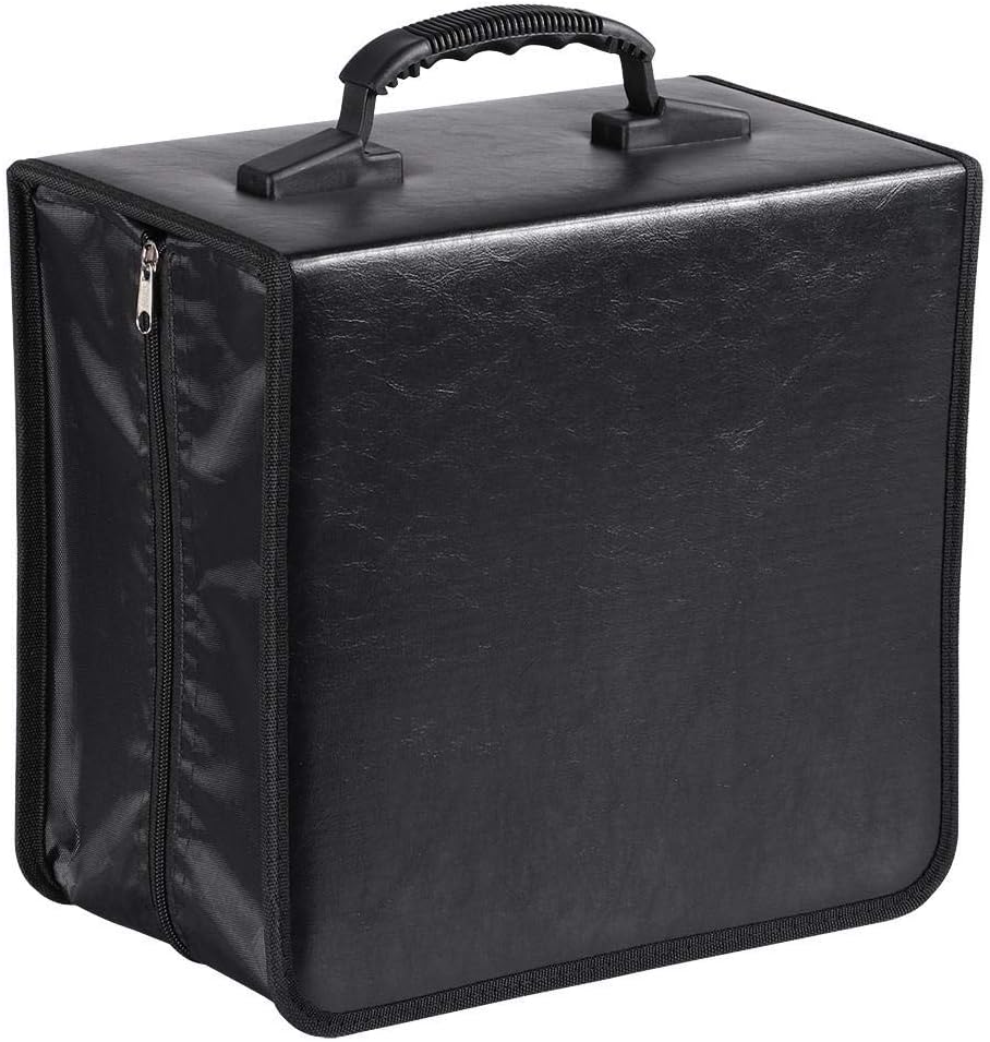 Yaheetech CD DVD Cases 400 Capacity Binder Case Disc Holder Case DVD Case Pack Storage Organizer Wallet Black