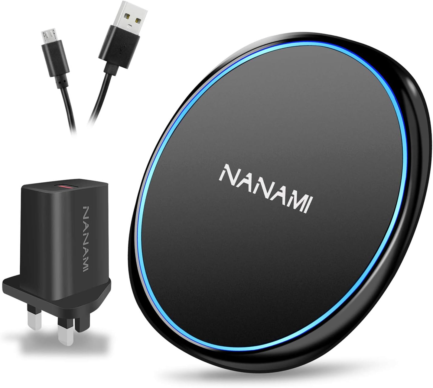 NANAMI Fast Wireless Charger with PD3.0 Adapter, 10W for Samsung Galaxy S26 S25 S24 S23 S22 S21 S20 S10 S9