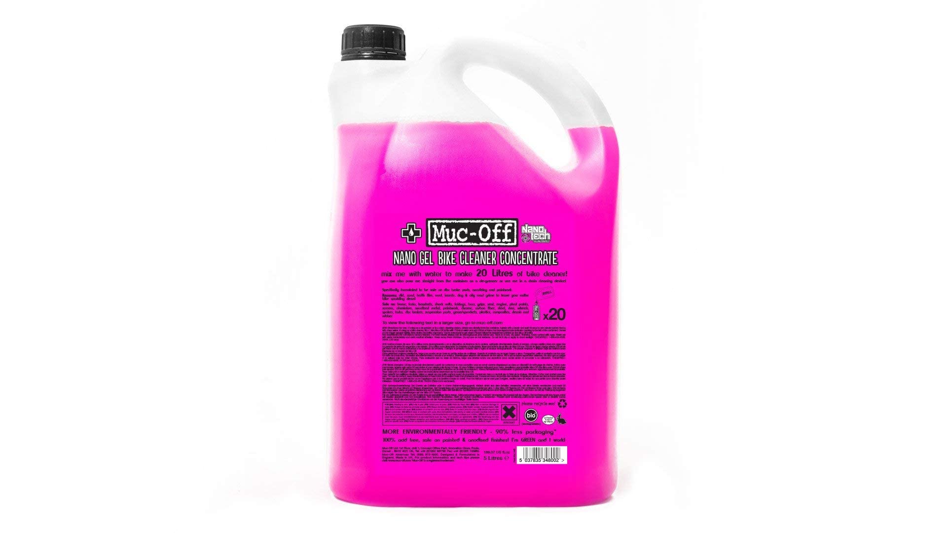 Muc-Off Bike Cleaner Concentrate - Nano Technology - Ready-to-Use Bike Cleaning Solution - Biodegradable Formula for Bicycle and Motorcycle - Multi-Use Degreaser - 5L