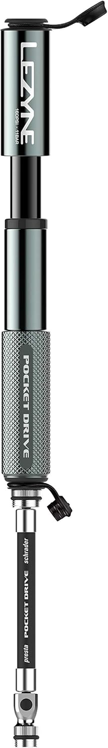 LEZYNE Pocket Drive Bicycle Hand Pump, High Pressure 160 PSI, Presta & Scharader Compatible, Bike Pump (Black) : Sports & Outdoors
