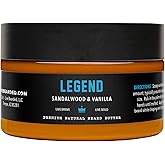 Live Bearded Beard Butter, 3 fl oz - Made in the USA - All-Natural Leave-in Conditioner and Softener with Shea | Legend Scent - Sandalwood, Vanilla