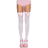 Leg Avenue Women's Satin Bow Accent Thigh Highs