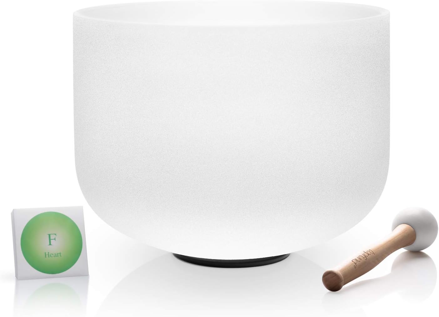 TOPFUND Crystal Singing Bowl F Note Heart Chakra 12 inch 30cm (O-ring and Mallet Or Suede Sticker Included)