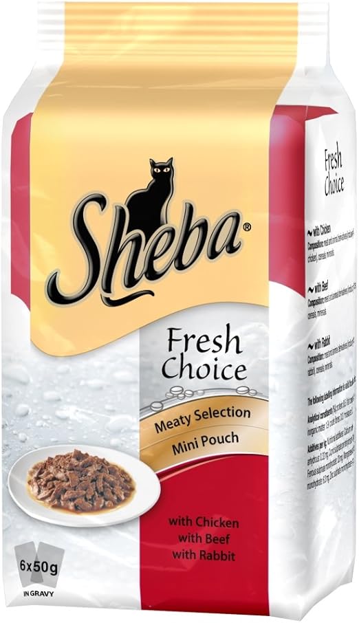 Sheba Fresh Choice Wet Cat Food for Adult Cats, Meat Selection in
