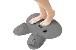 Extra Large Rabbit Design Shower Foot Scrubber Mat, Silicone Foot Scrubber with Non-Slip Suction Cups for Cleaning Massage (G