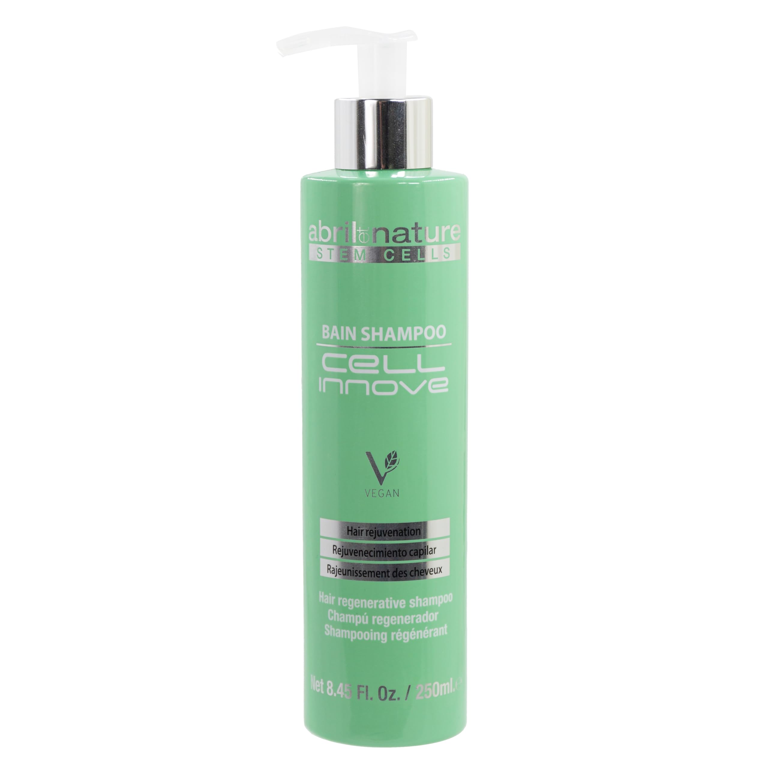 abril et nature - Cell Innove - Professional Hair Shampoo - Youthful, Healthy, and Shiny Appearance - Hair Treatment with Plant Stem Cells - Regenerates and Rejuvenates the Hair Fiber - 250 ml