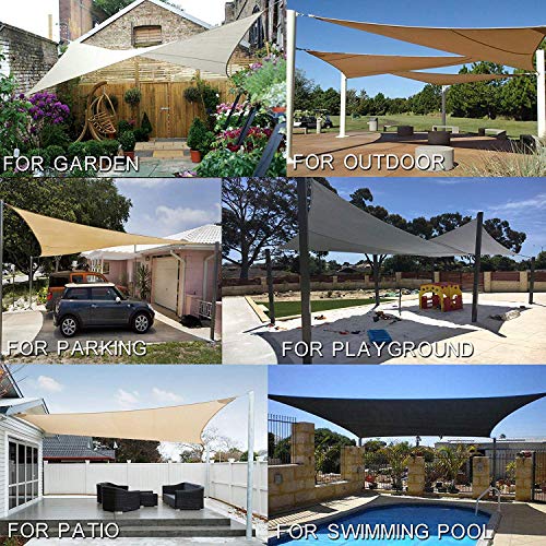 XXYANZI Sonnensegel Rechteckig 5x8m, UV Schutz Tear Resistant Atmungsaktiv Windschutz Tarp Sonnen Segel HDPE Polyester… – Bild 6