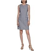 Tommy Hilfiger Womens Sleeveless High Neck Pocket Detail Shift Mini Dress