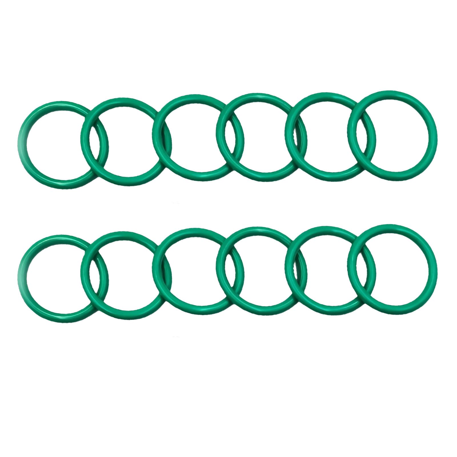 MACHSWON 50 Pcs Fluorine Rubber O-Rings Gasket Rubber Washer Round Sealing Ring 33mm OD 30mm ID 1.5mm Width FKM Gasket Rings Seal Grommets Green