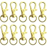 Swivel Clasps Lanyard Snap Hook,cnomg Metal Swivel Lanyard Snap Hook Lobster Claw Clasp (Golden)