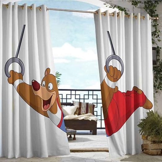 Amazon 屋外 屋外用カーテン オリンピックデコレーションコレクション アクションスポーツシルエット ハートの愛の形 アーチェリーハンドボール ハイジャンプイメージ レッドブルー フロントポーチカバー パティオガゼボ ドックビーチ H W96 X L96 245cm X 245cm
