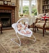LADIDA Baby Bouncer with Soothing Music and Vibration Grey Elephant view 3