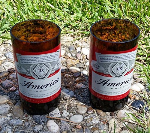 Set of 2 Budweiser "America" upcycled glasses