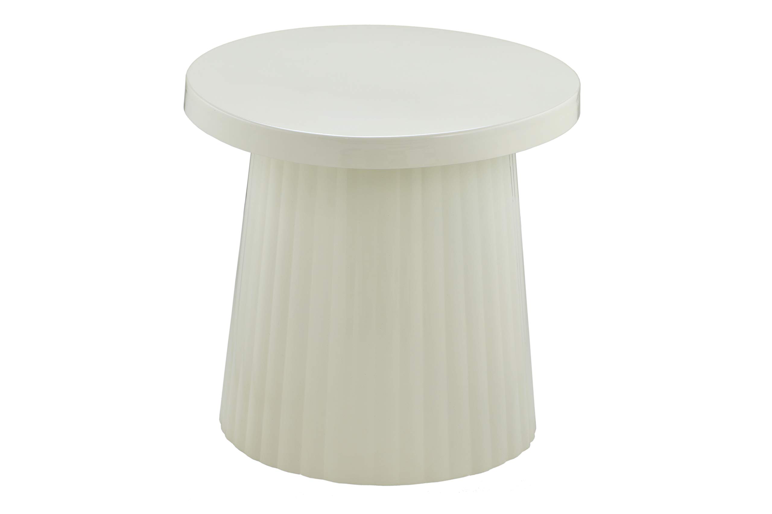 Outdoor Side Table H Potter for Patio Porch Deck Balcony Terrace Indoor Living Room Kitchen Accent White Small Spaces Round End Tables for Coffee Drinks or Appetizers