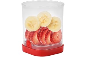 Fruit Slicer Cup, Strawberry Cutter Slicer Cup, Banana Slicer Egg Slicers Detachable Fruit Cutter Slicer with Push Plate, Str
