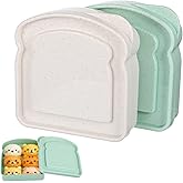 YBEATY 2 Pcs Sandwich Containers Reusable Bread Sandwich Lunch Boxes Holder Plastic Toast Shape Food Storage with Lid Fruit Salad Snacks with Lid for Family Office Adults Camping