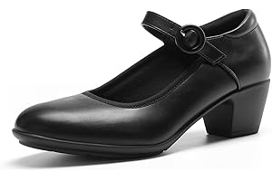 DREAM PAIRS Mary Jane Shoes Women Low Chunky Heels Closed Toe Pumps Comfortable Work Business Dress Shoes