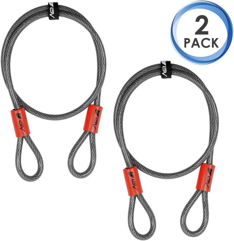 Fashion Brands Bv 4ft Security Steel Cable Double Looped Flex Lock Cable 3 8 Inch For U Lock Padlock And Disc Lock Set Of 2 Sports Outdoors In Stadium Promotions Dnoodlehousespid Com