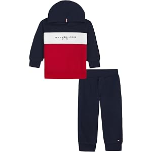 Tommy Hilfiger Boys' Sweatpant Set, 2-Piece Fleece Sweatshirt and Joggers
