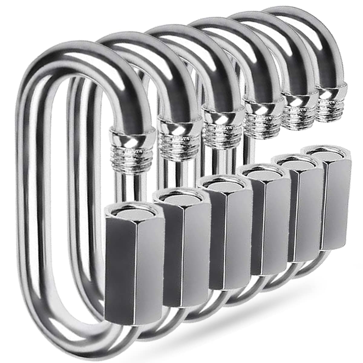 Quick Link, Ekunbuy 304 Stainless Steel Heavy Duty Locking Clips Chain Connector Repair Link Buckle for Swing Outdoor Camping — image 1