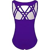 Phineein Girls Sleeveless Ballet Gymnastics Leotards - Kids Athletic Crisscross Back Dancewear Unitards