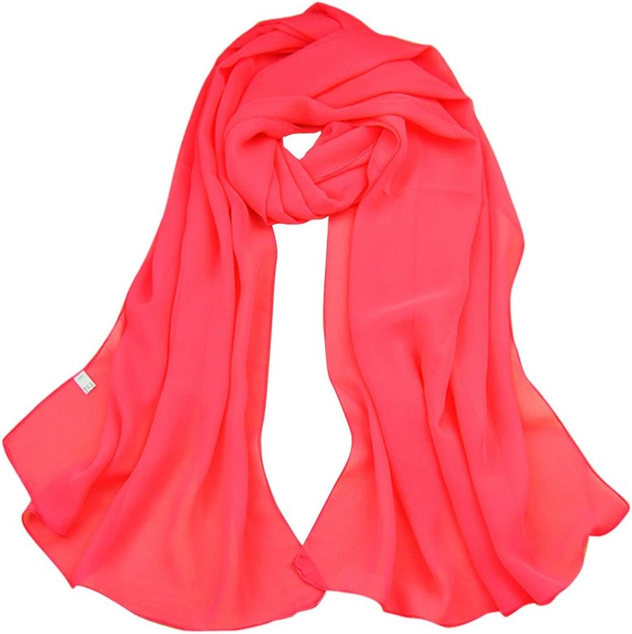Alysee Women Classic Solid Chiffon Long Scarf Shawl Wrap