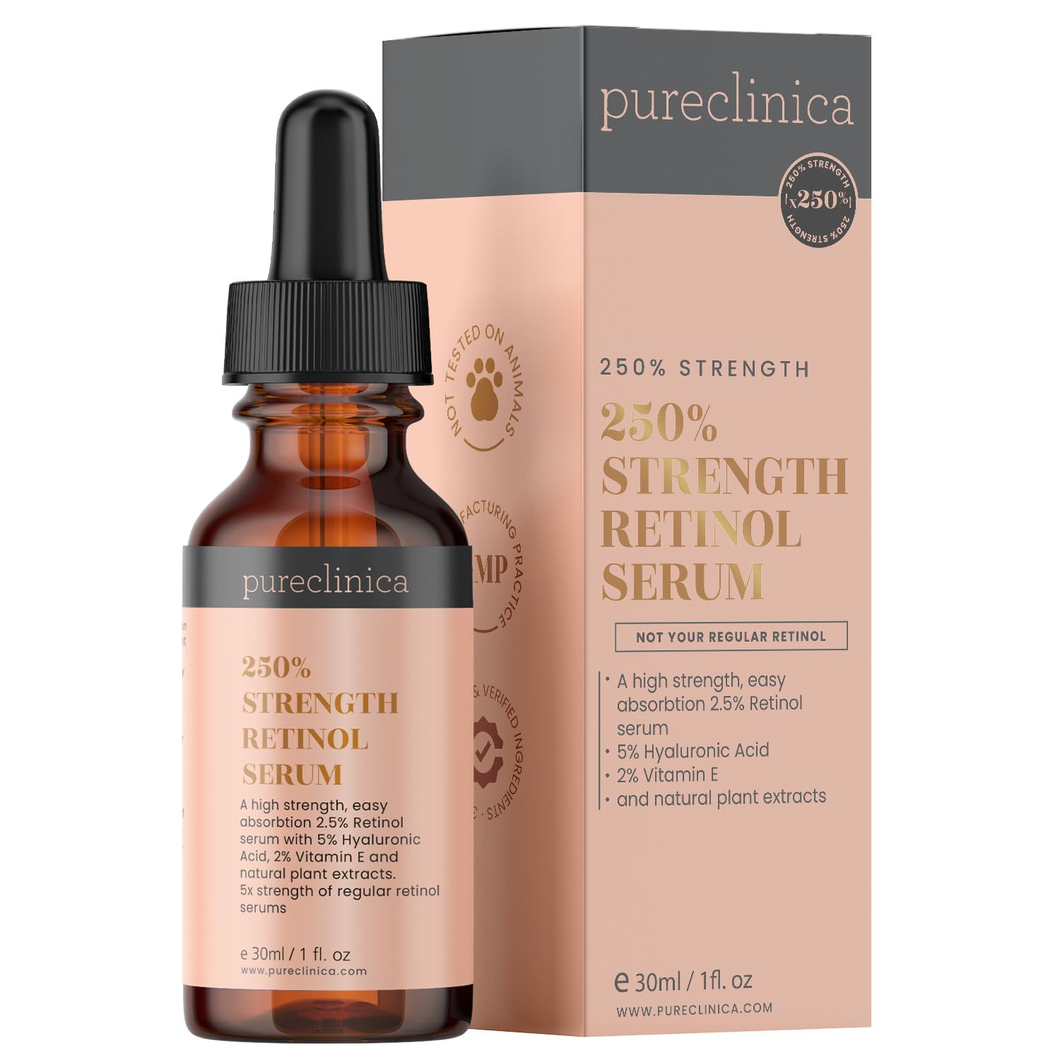 250% Strength Retinol Serum 2.5% (with 5% HA and 2% Vitamin E) - 30ml / 1 fl oz